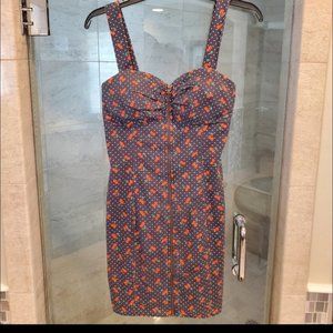 ROCKABILLY CHERRY PRINT DRESS SZ SMALL